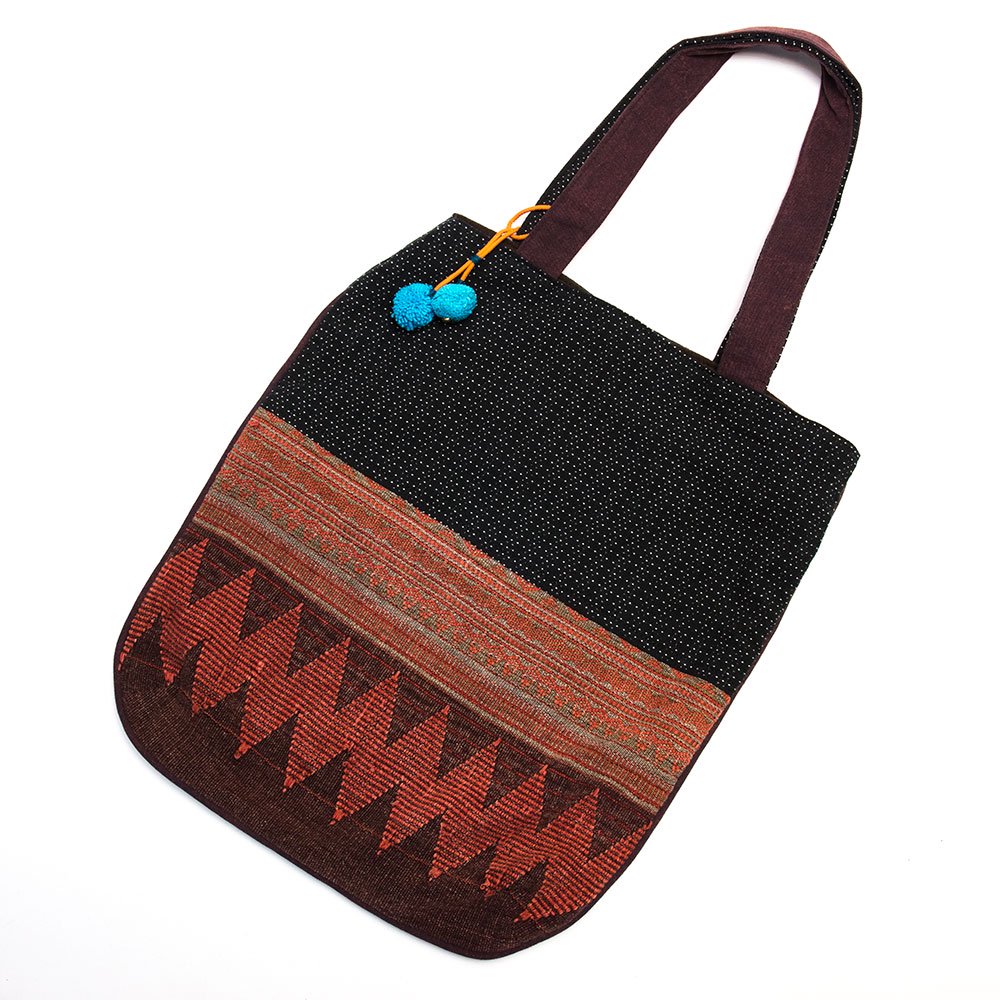 THANGEN ナガ族手織り布のトートバッグ Type.4