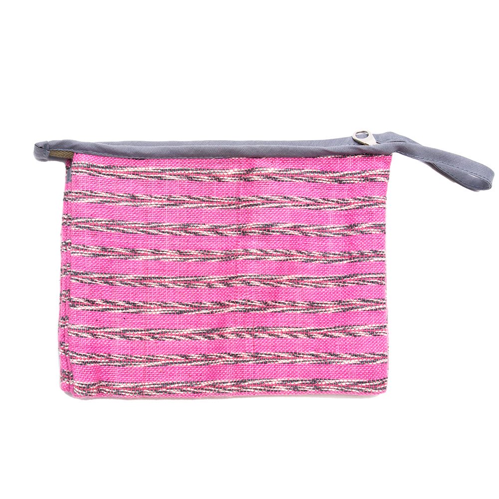 A Bu-Ali（アブアリ）カレン族手織り布のダブルポケットポーチ