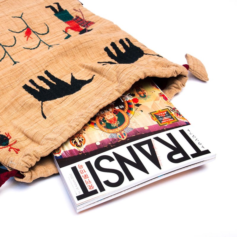 チン族 手織布と手刺繍のナップサック Type.2