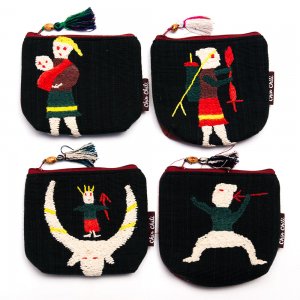 ミャンマー チン族 手刺繍の小物ポーチ Type.3