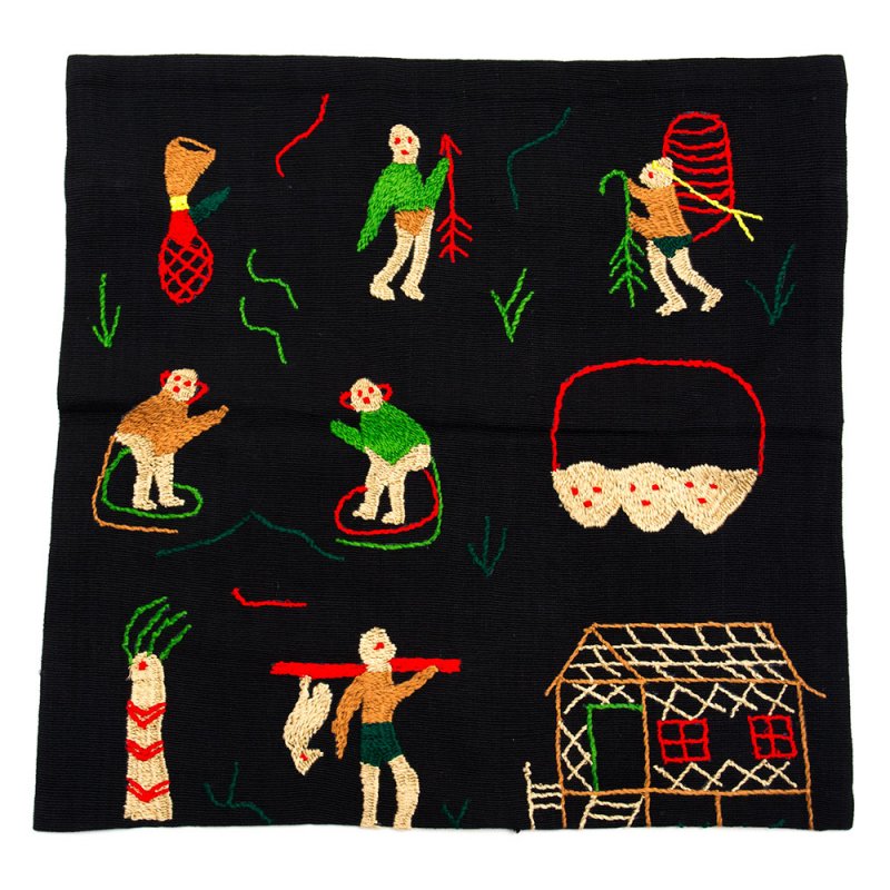 ナガ族 手織布と手刺繍のクッションカバー Type.1