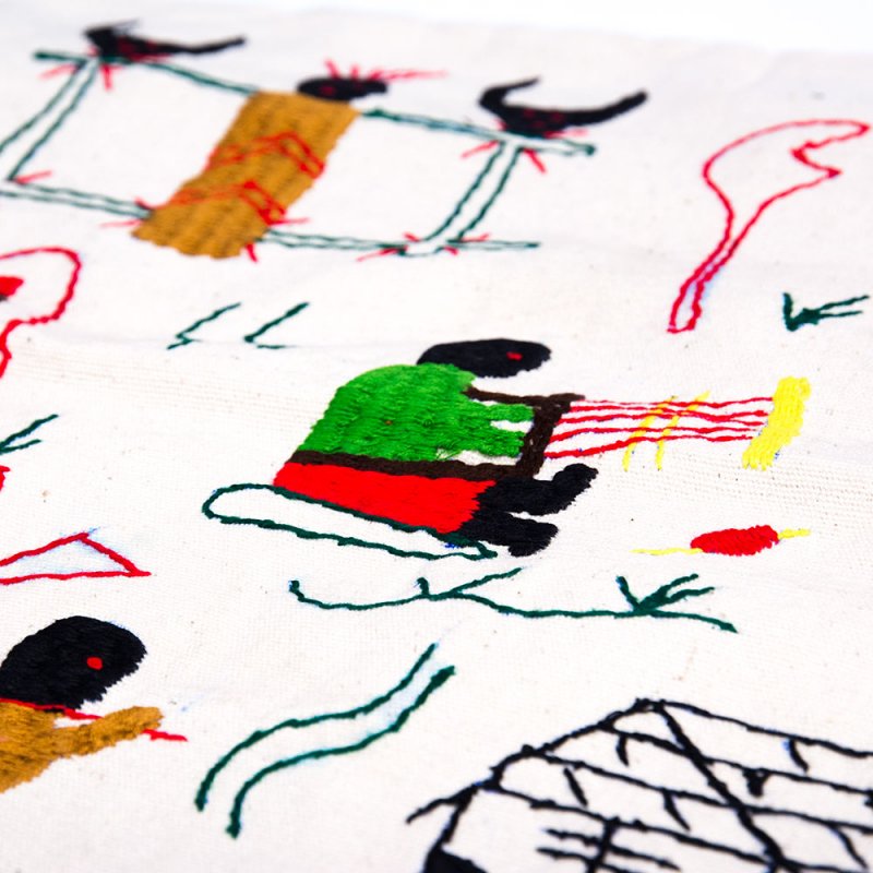 ナガ族 手織布と手刺繍のクッションカバー Type.9