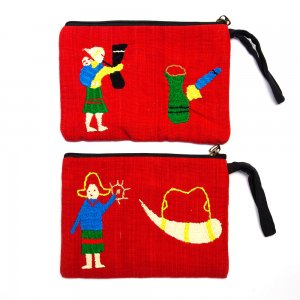 ミャンマー ナガ族 民族手刺繍のポーチ Type.2