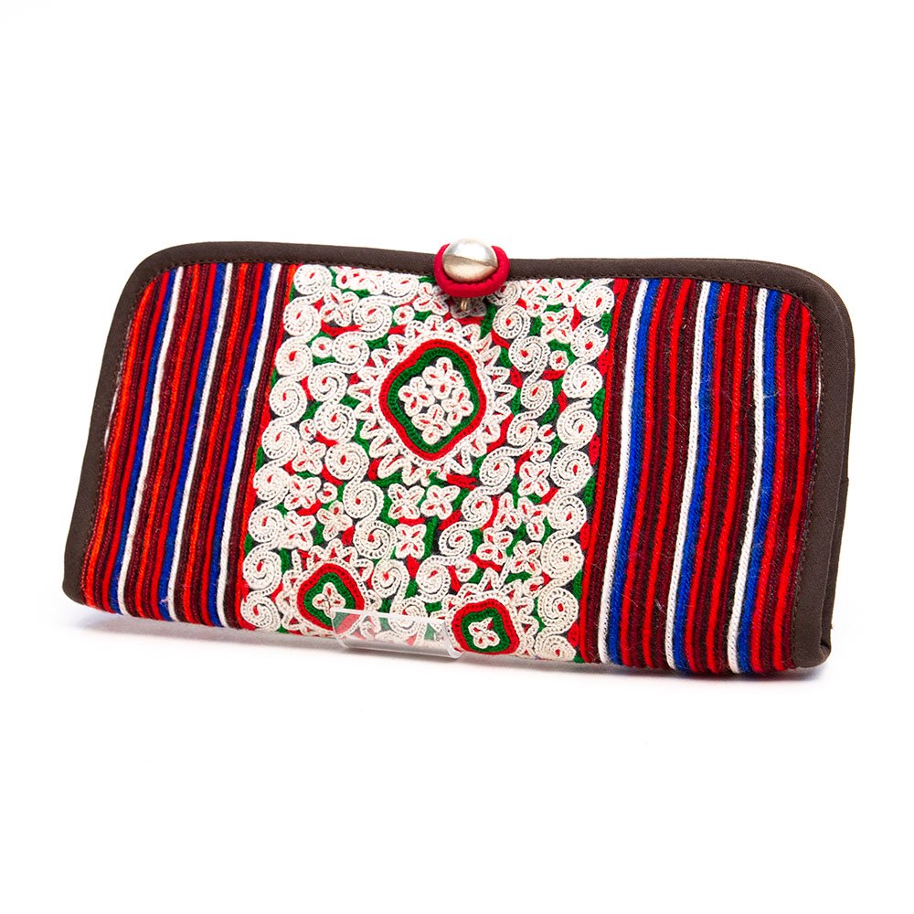 ThongPua モン族刺繍古布の長財布 Type.13（一点もの）｜旅する雑貨屋 ゆいゆい堂
