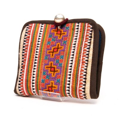 ThongPua モン族ヴィンテージ刺繍の二つ折り財布 Type.7（一点もの）