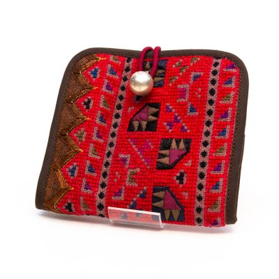 ThongPua モン族ヴィンテージ刺繍の二つ折り財布 Type.8（一点もの）