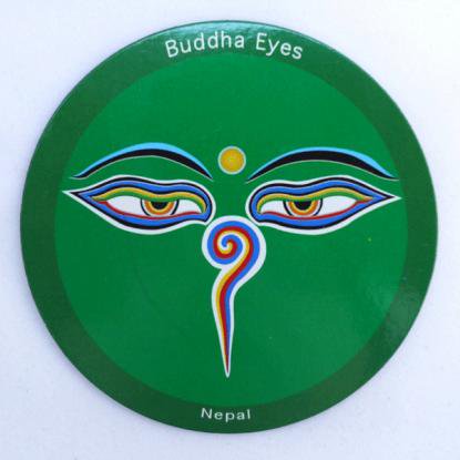 チベット密教 ブッダアイモチーフのマグネット（緑色）