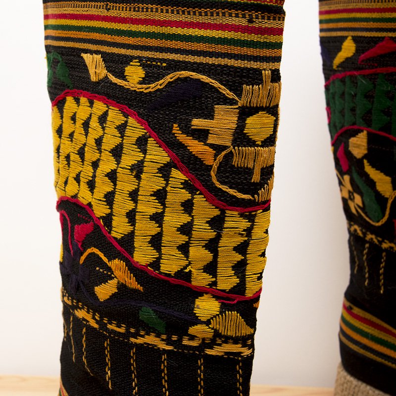 タイ・ルー族刺繍のロングブーツ（M）