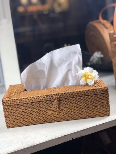 アタ ティッシュケース 薄型　インドネシア　バリ島工芸品　アタの持ち手付きバッグ - カゴ・パッケージ・雑貨通販 おもてなでしこ