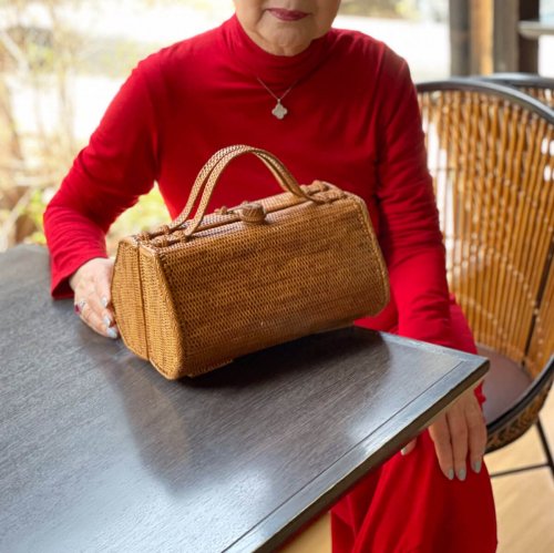 アタ 【内布つき】高級和装カゴバッグ　インドネシア　バリ島工芸品　アタの持ち手付きバッグ - カゴ・パッケージ・雑貨通販 おもてなでしこ