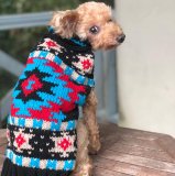 【Chilly Dog Sweaters】ウール100% ドッグセーター　Black Southwest Shawl Dog Sweater 