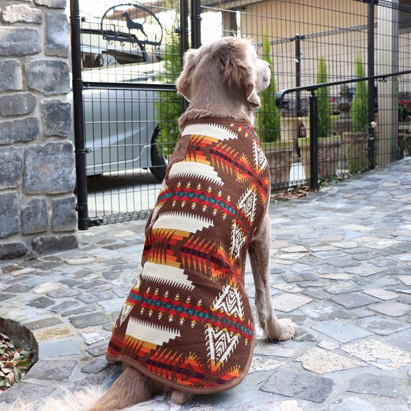 《会員様限定割引き対象商品》【Chilly Dog Sweaters】裏ボアドッグコート　Brown Southwest Blanket Coat