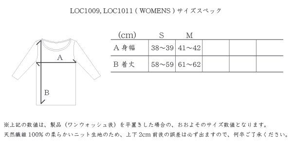 LOC1011 - サイズ表