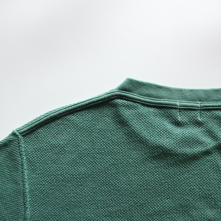 LOOP & WEFT - ONLINE SHOP / LRC1108 SHADOW BORDER BIG SEED STITCH KNIT  OVERLAPPED CREWNECK / 国産Tシャツ 日本製カットソー