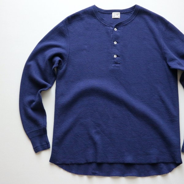 LOOP & WEFT - ONLINE SHOP / LRH1033 DOUBLE FACE JACQUARD KNIT HENLEY NECK  THERMAL / 国産Tシャツ 日本製カットソー