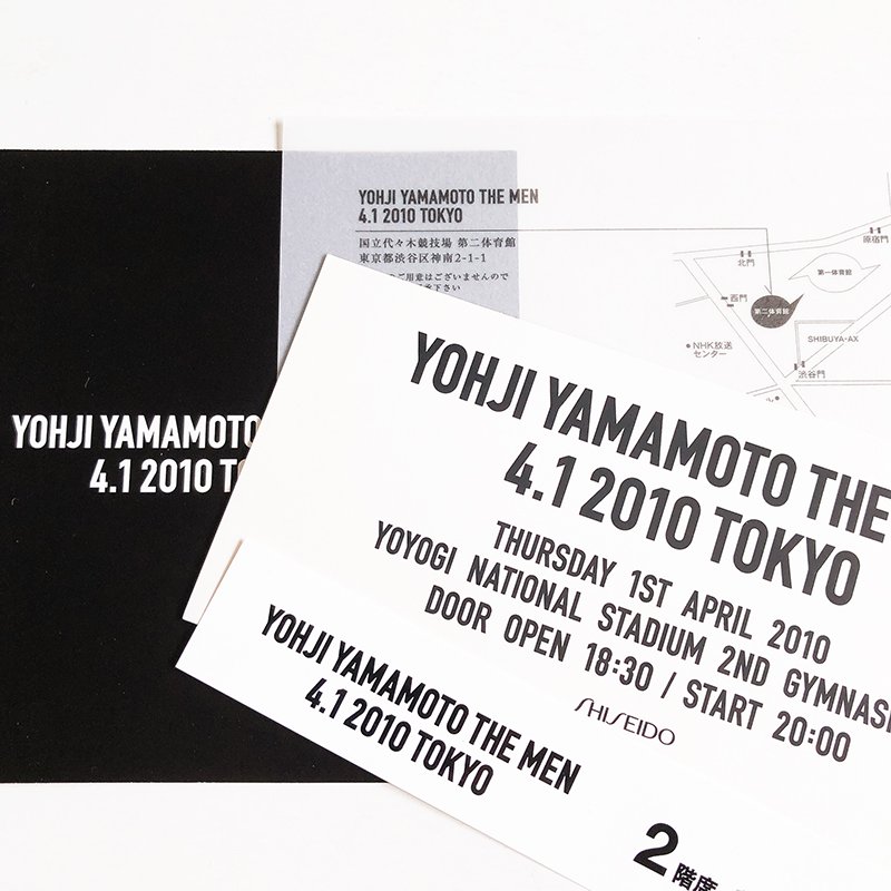 YOHJI YAMAMOTO THE MEN 4.1 2010 TOKYO show invitation card - 古本 ...