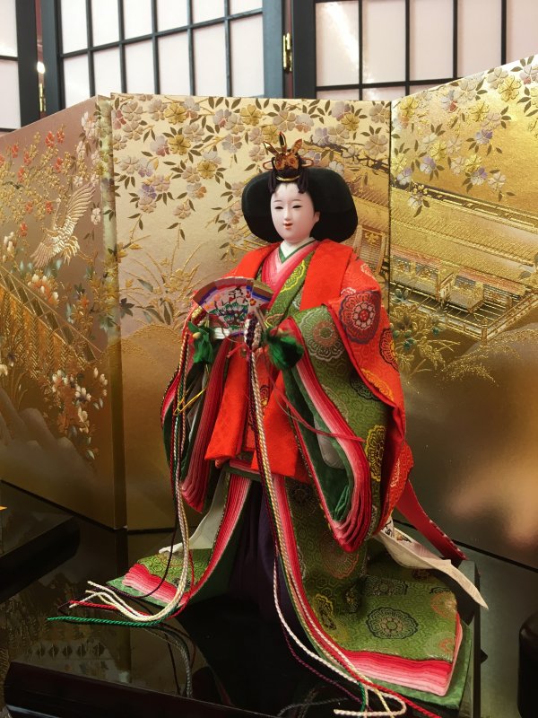 京都、平安光義作 京10番 立ち雛 皇宮雛・雲鶴紋様セット 75cm飾り台 
