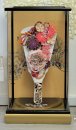 「花づくし」　つまみ細工花かんざし羽子板飾り　高級ｱｸﾘﾙｹｰｽNo10-1 金松