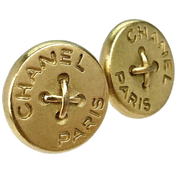 CHANEL シャネル ヴィンテージ ゴールド 丸型 ボタン イヤリング 1994年製