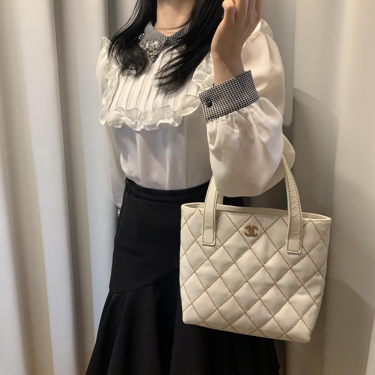 CHANEL シャネル ワイルドステッチ ココマーク レザー トート