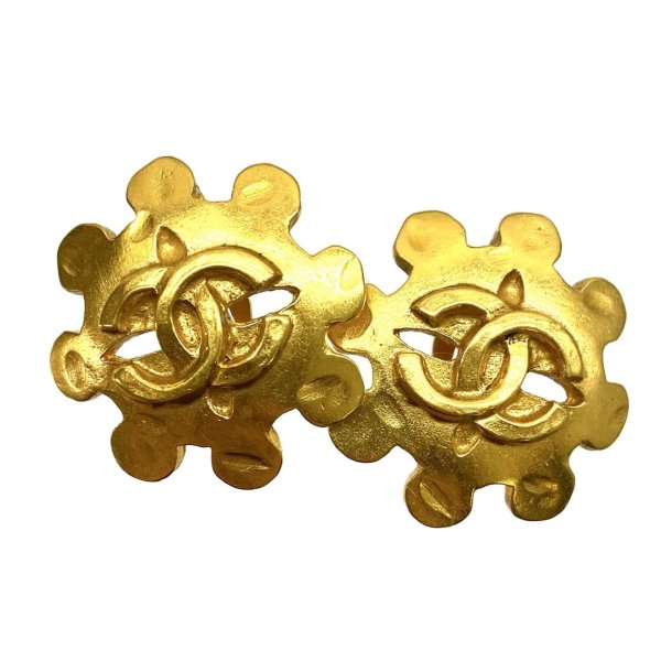 CHANEL シャネル ココマーク フラワー イヤリング ゴールド, CHANEL Coco Mark Flower Earrings Gold /  22122705 - LAYER VINTAGE