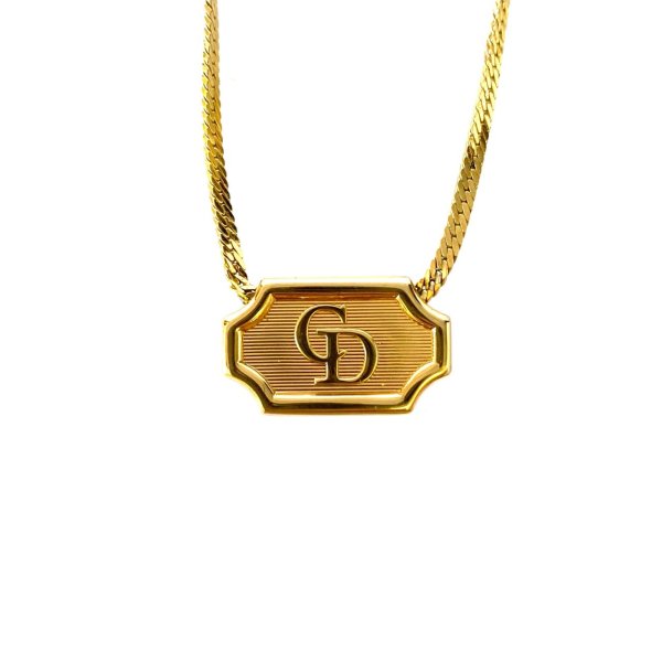 Christian Dior クリスチャン ディオール ネックレス CDロゴ ゴールド