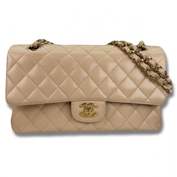 CHANEL　CF25　マトラッセ　Wフラップ　ショルダーバッグ　キャビアスキン / 24092604
