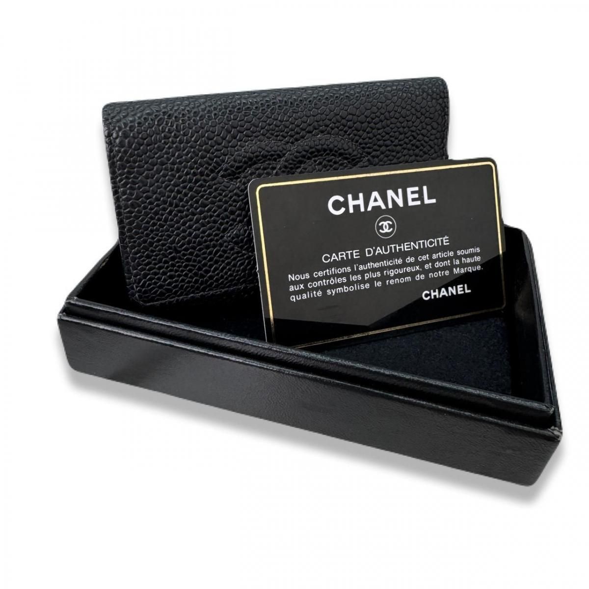 美品　CHANEL ヴィンテージキーケース　キャビアスキンキーケース　黒 CHANEL ヴィンテージシャネル キーケース | キャビアスキン