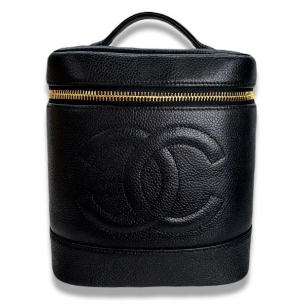 CHANEL バニティバッグ キャビアスキン ココマークステッチ　25032702