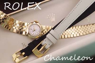 ROLEX カメレオン 18金ケース＆ブレス オリジナル革ブレス 