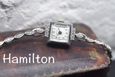 ハミルトン アンティーク 時計 ブレスレット型 手巻き 新品替えベルト