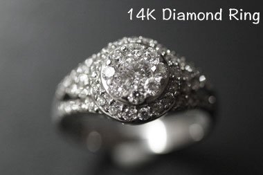 14k  WG  ダイヤモンドリング