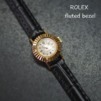 ROLEX 18金スイス製 フルーテッド アンティーク機械式時計 