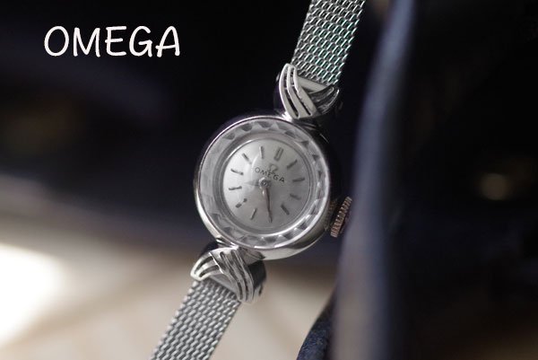 OMEGA オメガ カットガラス アンティーク時計 レディース