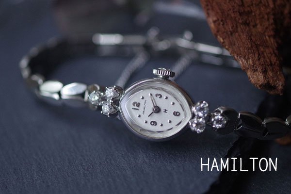 HAMILTON ハミルトン　14金ホワイトゴールド＆ダイヤモンド　1年保証・自社修理　ご試着はお気軽に。