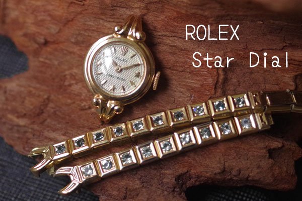 ROLEX スターダイヤル スイス製18金ケース スリースター