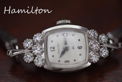 Hamilton ハミルトン 14Kダイヤモンド アンティークウォッチ レディース*1547 - きよみのアンティーク-自社サイト