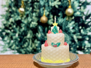 クリスマスケーキキャンドル作りセット カット済み材料＆作り方動画無料視聴