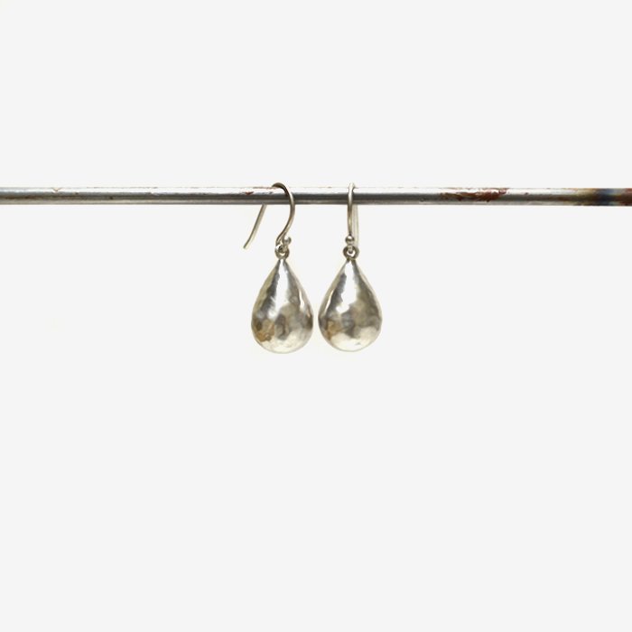 Tej Kothari | Large Silver Drop Earrings - Stripe-inc Online Shop