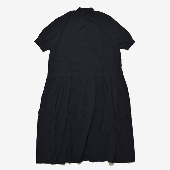 Homspun 30 1天竺 ハイネック半袖ワンピース ブラック Stripe Inc Online Shop