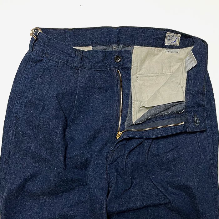 orslow | Unisex | Two Tuck Denim Wide Trouser Denim | One Wash- Stripe-inc  Online Shop