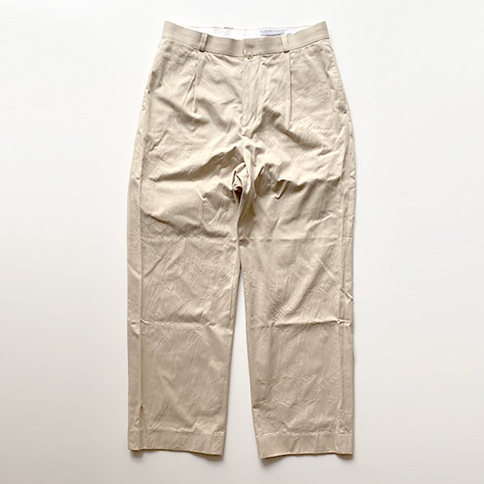 YAECA | MEN | 11614 CHINO CLOTH PANTS | TUCK STRAIGHT | BEIGE - Stripe-inc  Online Shop