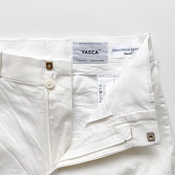 YAECA | WOMEN | チノ ワイドテーパード | WHITE - Stripe-inc