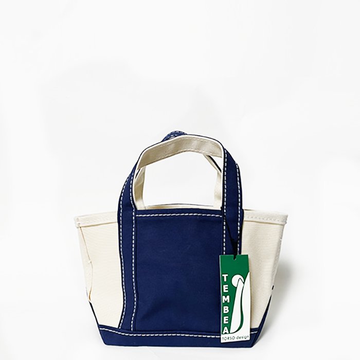 TEMBEA TOTE BAG POCKET MINI NATURAL DK NAVY Stripe inc