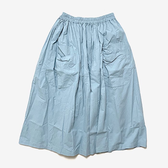 homspun | バルキーシーチング ダブルポケット ギャザースカート | サックス- Stripe-inc Online Shop