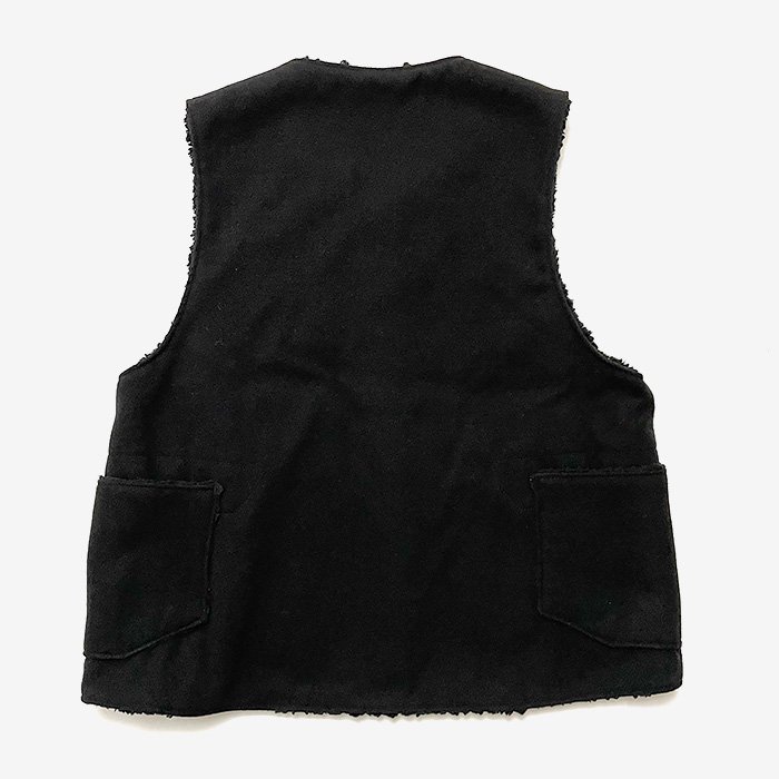 ENGINEERED GARMENTS | OVER VEST | POLYESTER FAKE MELTON | BLACK