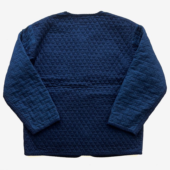 BLUE BLUE JAPAN | MEN | インディゴ ツートーンキルト ノーカラーZIPジャケット | INDIGO -Stripe-inc  Online Shop