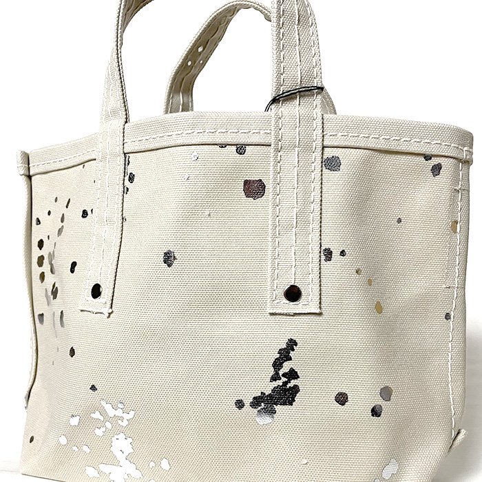 値下げ ペンキ〈PAINTER tembea 新品☆TEMBEA 『TEMBEA／ PAINTER GREY ペンキトート TOTE レディースバッグ 箔SILVER  TOTE SMALL〉』 ONE - GREY/箔SILVER バッグ