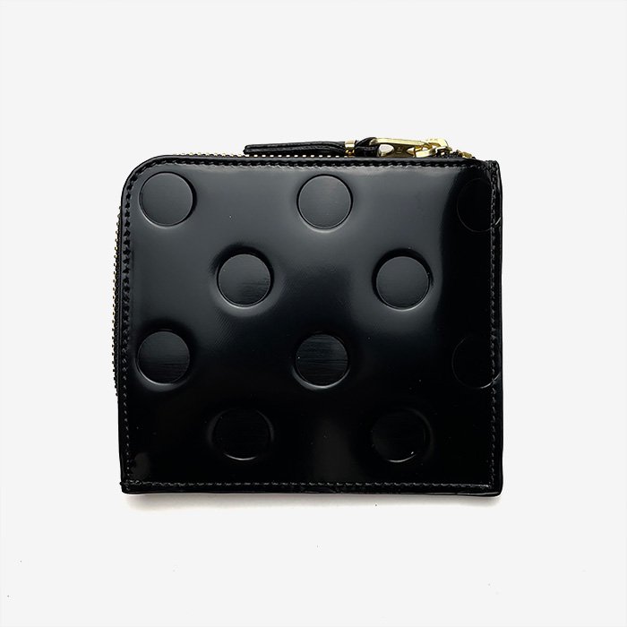 CDG Wallet | Polka Dots Embossed | Black - Stripe-inc Online Shop