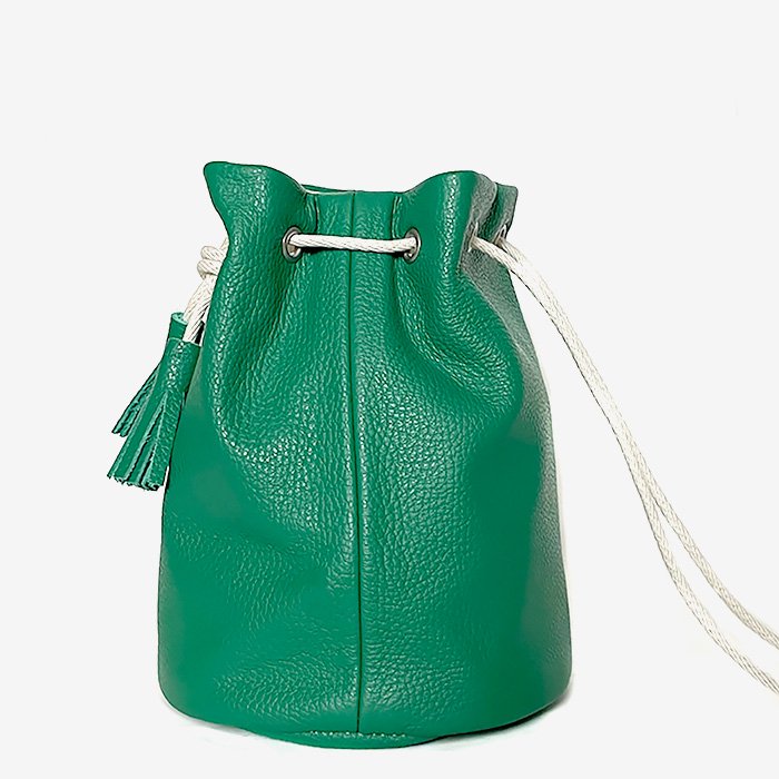 TEMBEA | GAME POUCH | GRAIN-LEATHER | GREEN / NATURAL - Stripe-inc. Online  Shop